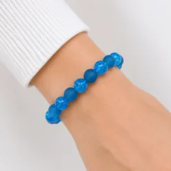 Blaues Perlenarmband mit Glitzereffekt B2B